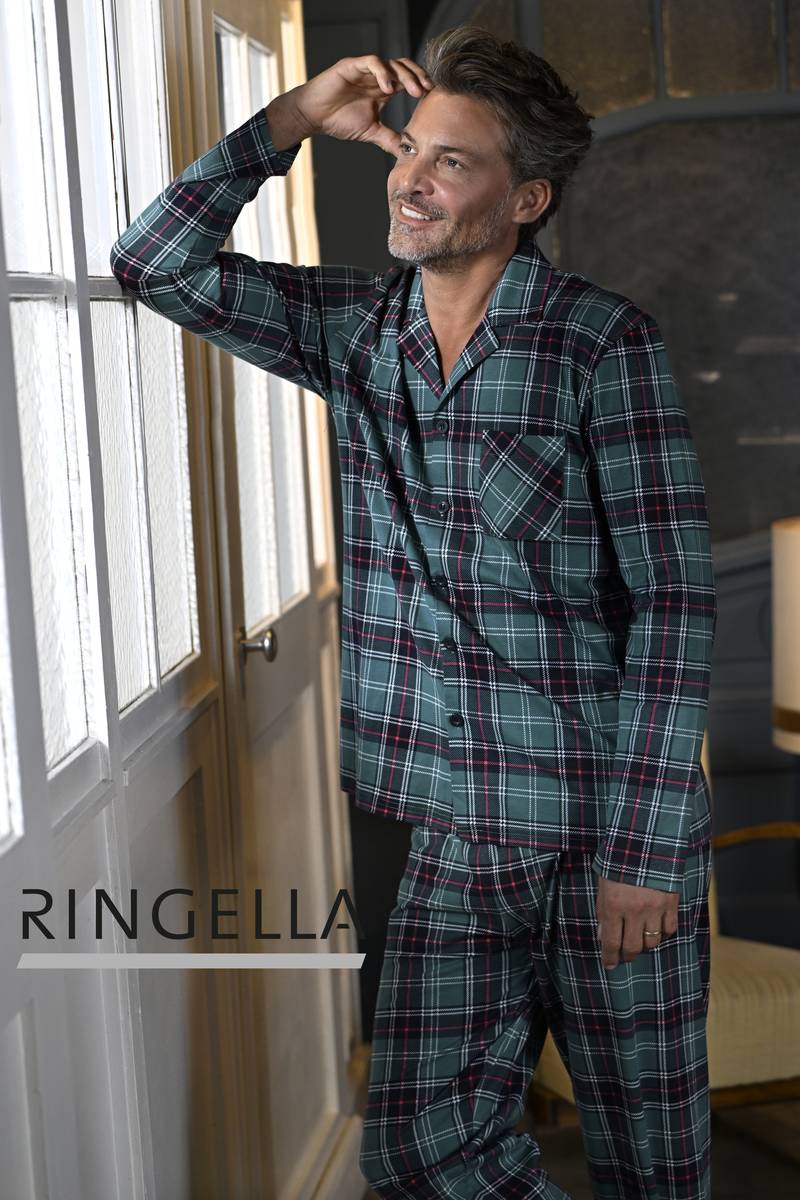 Ringella Men Pyjama mit durchgehender Knopfleiste 4541225